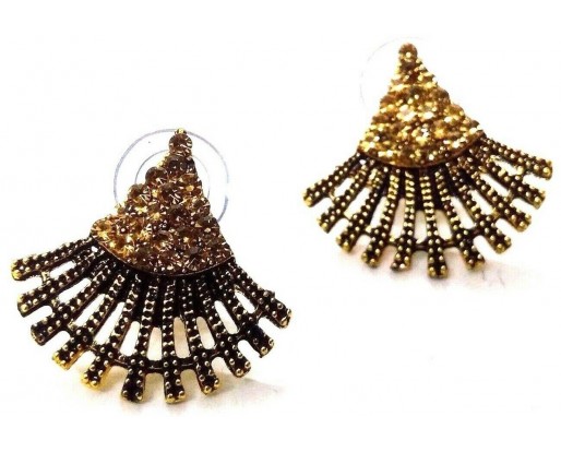 Golden Oxidized Earring Ethnic Imitation Jhumka Jhumki Jewelry Dangle Drop EA391